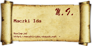 Maczki Ida névjegykártya